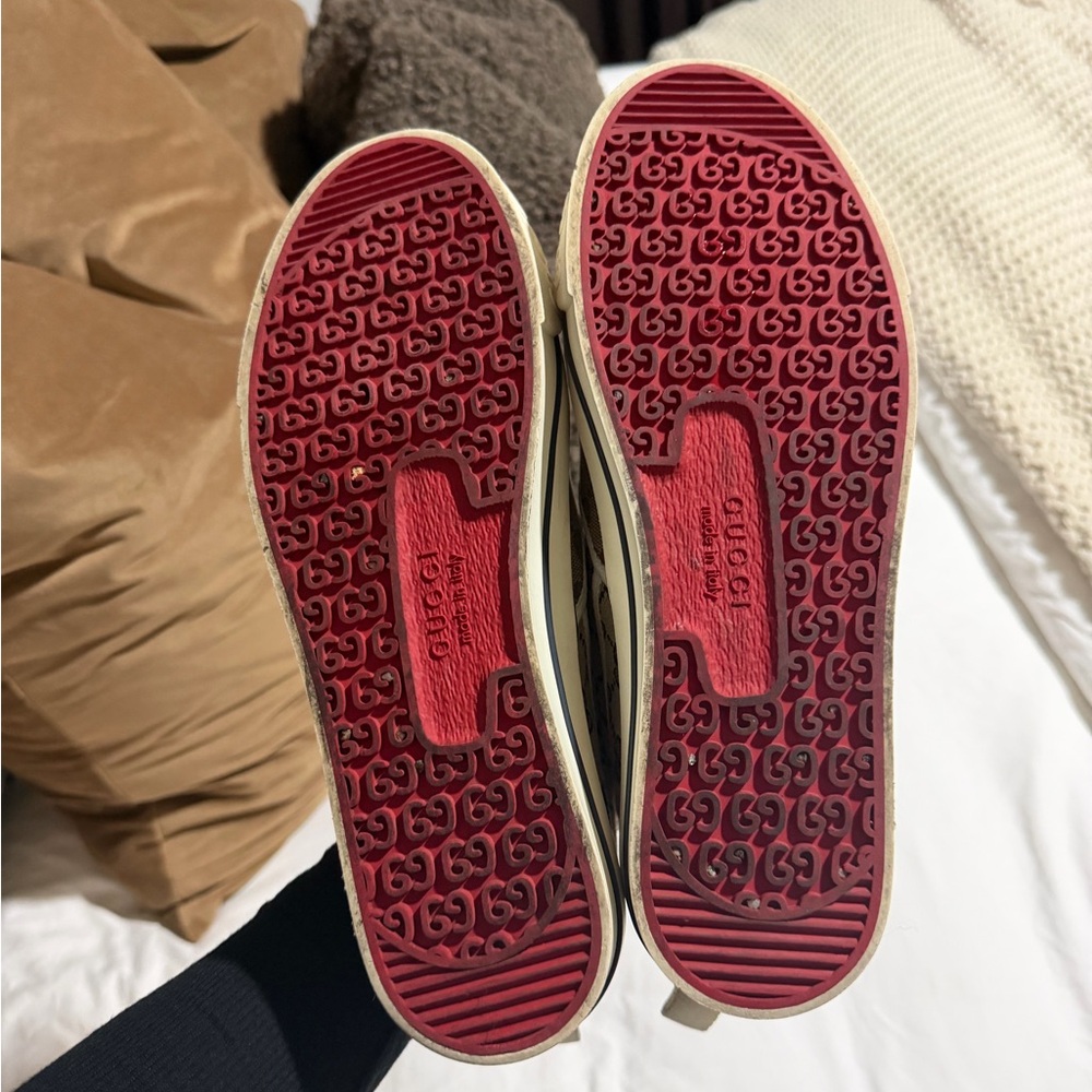 Gucci Brown and Cream Slip-On Shoes - Picture 2 of 5